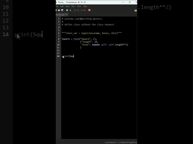Define a class without using`class` keyword.