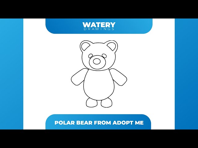 How to draw Polar Bear from Adopt Me | Roblox | Step By Step Guide | Watery Drawings