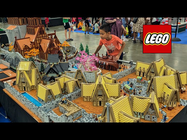 Huge LEGO Whiterun City & Dragonsreach Palace from Skyrim