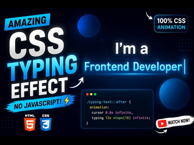 Modern CSS Typing Animation for Beginners 💻