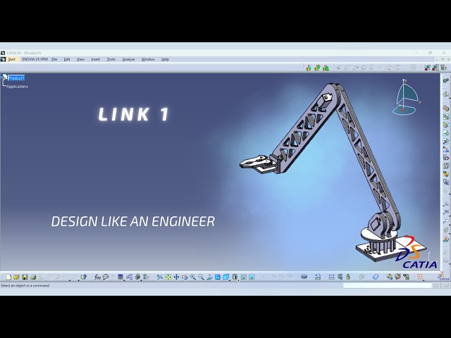 Link 1 – Small Arm Robot | CATIA V5 Design Series