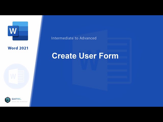 #143 - VBA Create User Form (Window) in Microsoft Word