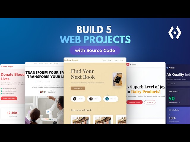 5 Portfolio-Ready Projects for Beginners | Responsive HTML, CSS & JS