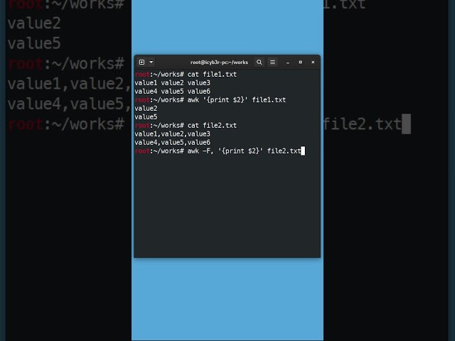 Linux Commands Quick Tip: Using 'awk' Command field separator