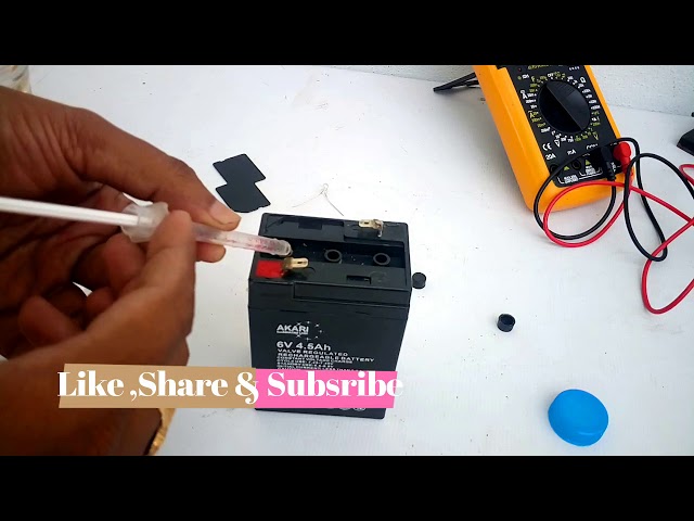 How to Repair 6 Volts, 4.5Ah Lead Acid Battery At Home | How to Change Distilled Water for Battery