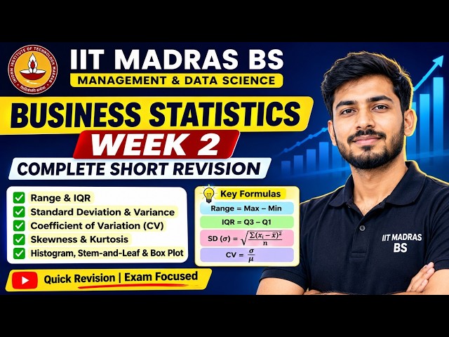 Business Statistics Week 2 One Shot | IIT Madras BS MANAGEMENT & DATA SCIENCE | Complete Revision