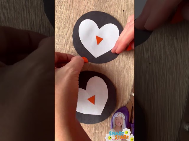 Easy Shape Penguin Craft for Kids | Heart Penguin DIY 🐧❄️