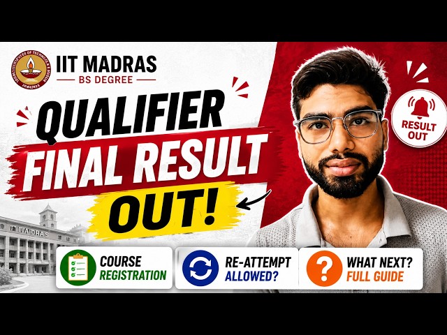 IIT Madras qualifier final result 🚨 | course registration | reattempt | full guide