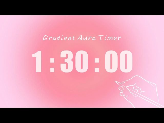 1 hour 30 minutes Silent Study Timer | Soft Alarm Only | Pink Aesthetic | ADHD-Friendly