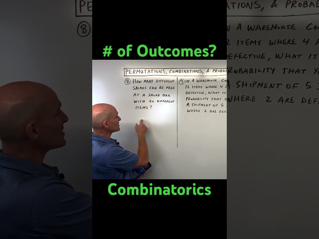 Combinatorics Number of Outcomes Choosing a Salad with 20 Possible Ingredients