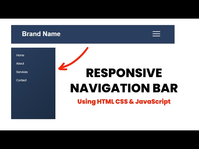 Responsive Navbar Tutorial with HTML CSS And JavaScript