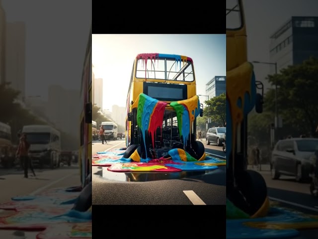 satisfying video of bus melting #stisfyingvideo #animation #DreamScreenAI