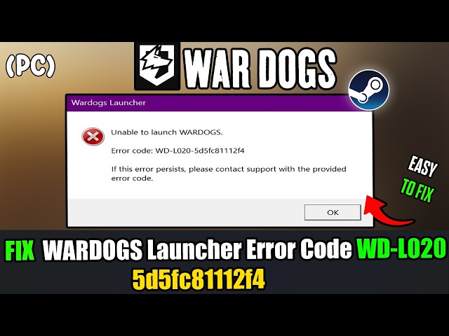 Fix Wardogs Not Launcher | Error code WD L020 5d5fc81112f4