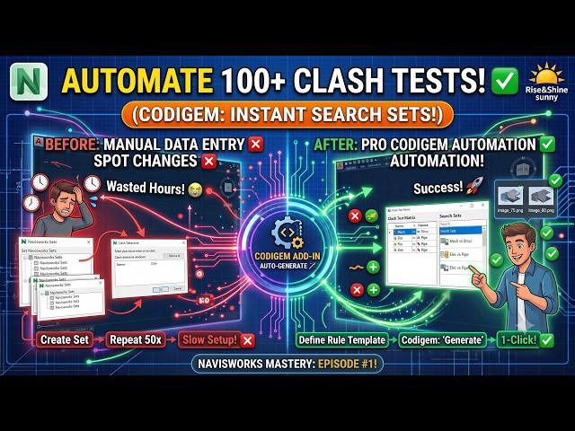 Navisworks Mastery  Automate Search Sets & Clash Tests Codigem #bim #navisworks #rahidrise&shine