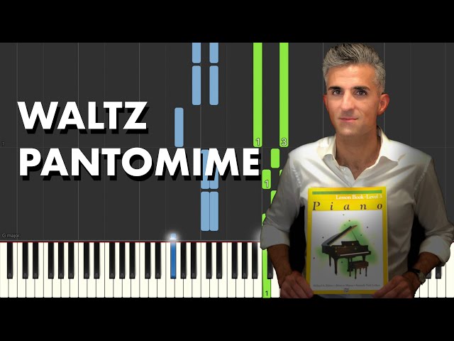 Alfred's Basic Piano Library Level 3 Lesson Book: "Waltz Pantomime" Synthesia Tutorial