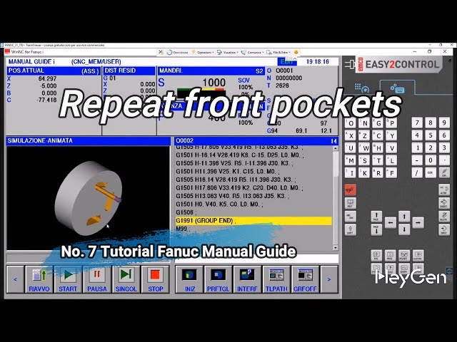 N°7 Tutorial #fanuc  Manual Guide #cnc !Repeat front pockets