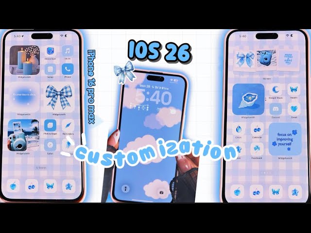 How to make your iPhone Aesthetic 💙🦋iOS 26 aesthetic icons, widget,home screen, lock screen tutorial
