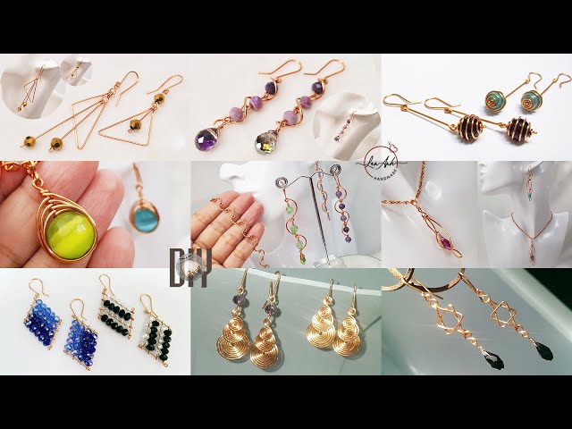 Jewelry making for beginners | 9 simple earrings use copper wire and beads
