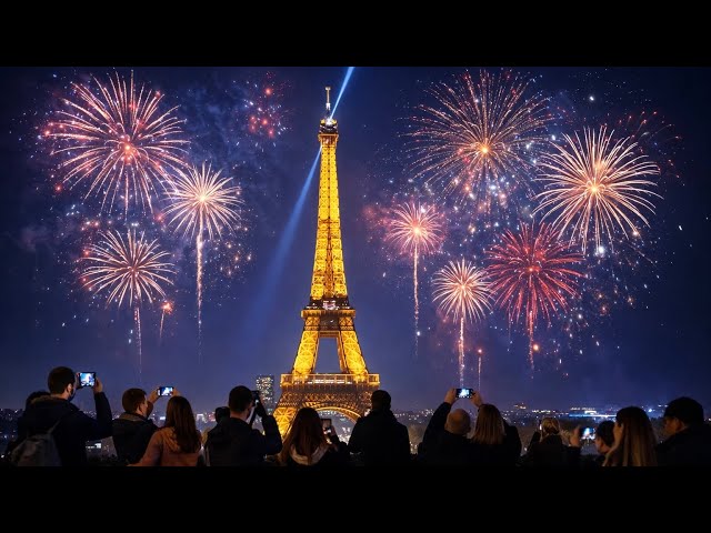 Paris, France 🇫🇷 Night Walk | Louvre & Eiffel Tower Lights ✨ 4K HDR