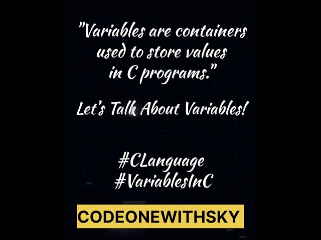 💻 C Language Variables Explained in 60 Seconds 🚀 | #shorts
