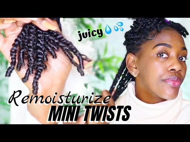 HOW TO REMOISTURIZE MINI TWISTS! FROM DRY TO JUICY! No shampooing! No redoing! MINI TWISTS 101 EP 5