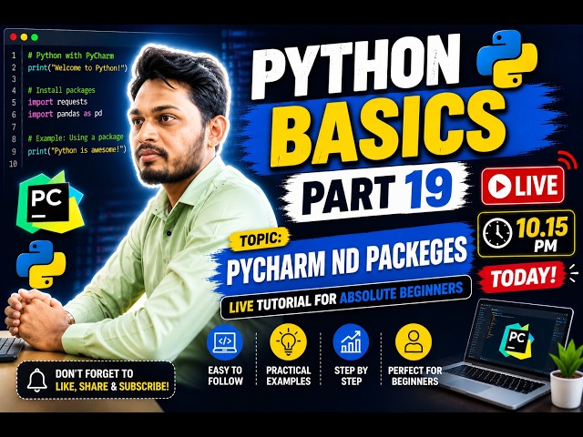 Python PyCharm & Pakages | Python Full Course for Beginners (Part 19)
