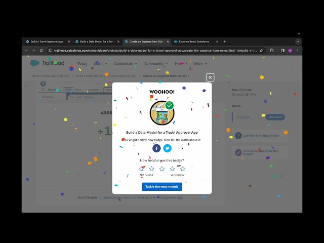 Create an Expense Item Object | Build a Data Model for a Travel Approval App | Challenge 4