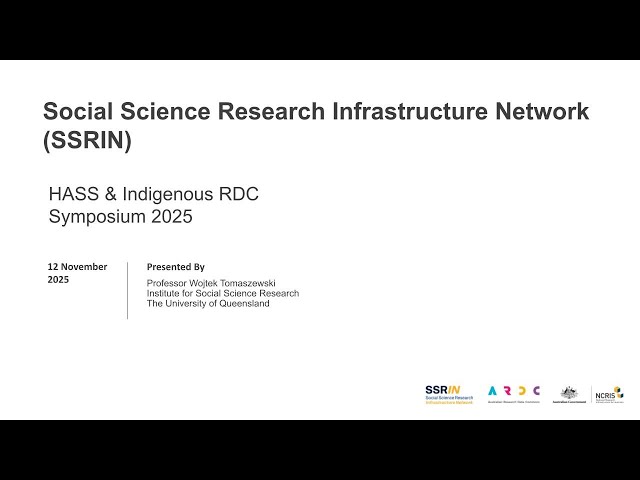 Social Sciences Research Infrastructure Network - HASS & Indigenous Research Data Commons Symposium