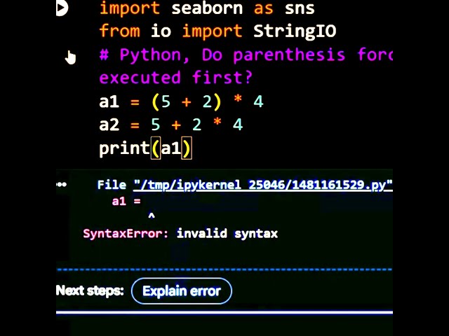Python Parentheses in Math  #coding #python #maths