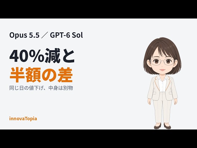 「40%安い」と「半額」は同じ安さではなかった｜Claude Opus 5.5とGPT-6 Sol
