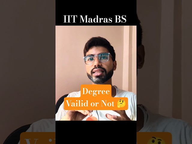 IIT Madras BS degree not valid?🤔 #iittm #shortsfeed #ytshorts #shorts