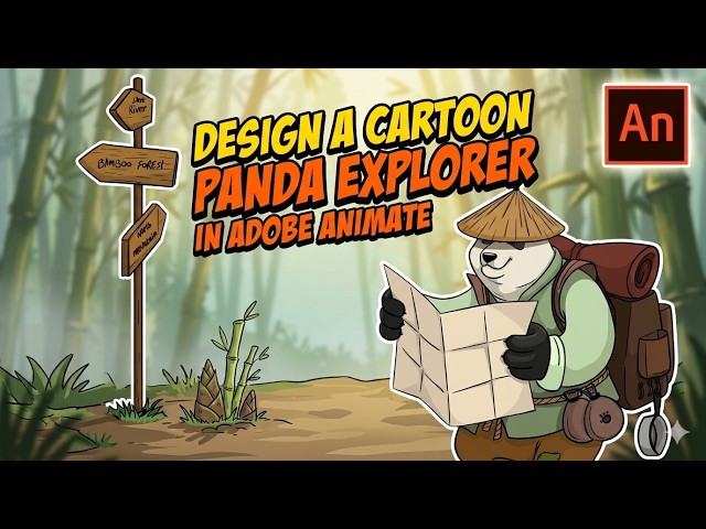 How to Design a Cartoon Panda Explorer in Adobe Animate | Character Design Tutorial