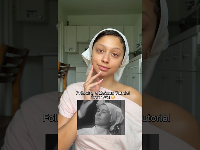 FOLLOWING A MAKEUP TUTORIAL FROM 1951 😳 #makeup #trending #makeuptutorial