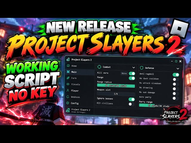 [BEST] Project Slayers 2 Roblox Script | Auto Farm, Kill Aura, Quest, Teleport, Infinite Jump & More