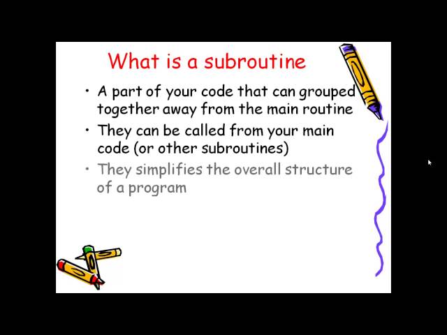 Subroutines in vb.net