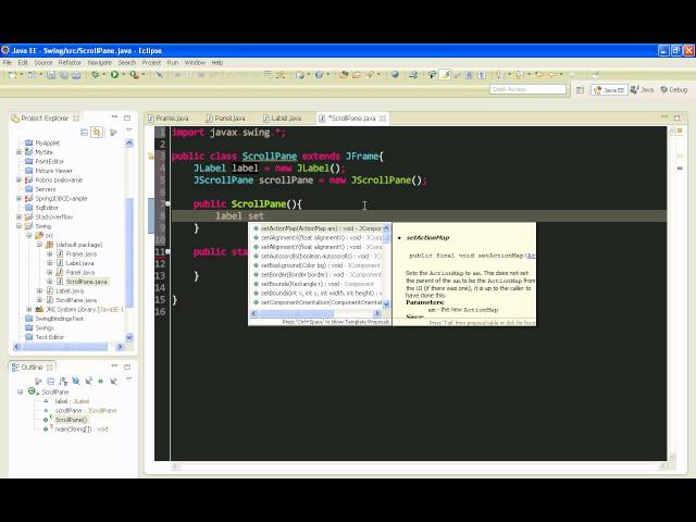 Java swing GUI tutorial #4: JScrollPane