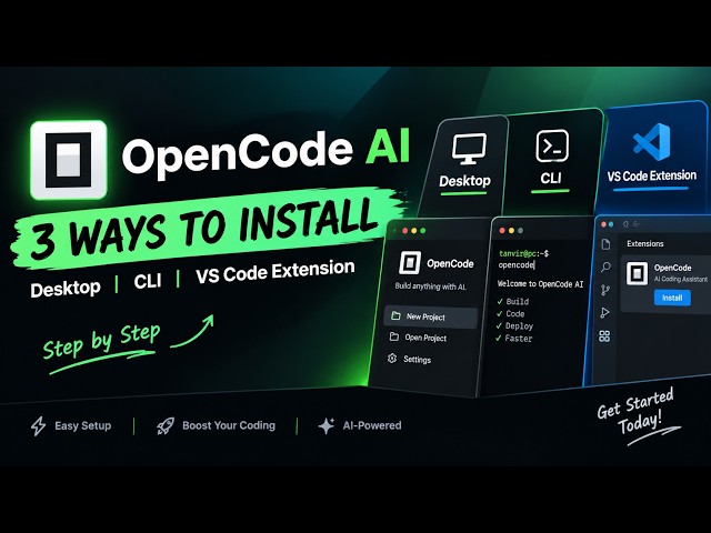 I Installed OpenCode AI 3 Ways — Desktop, CLI & VS Code Extension! (Full Guide)