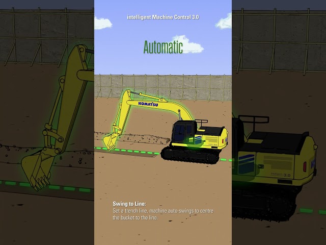 Komatsu next gen PC220LCi-12 intelligent Excavator - SWING TO LINE (Unique automatic feature).