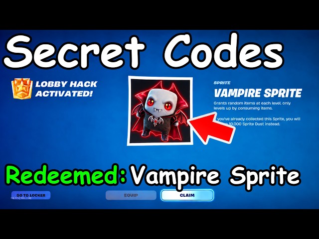 *NEW* VAMPIRE SPRITE CODE in FORTNITE SEASON 4 SPRITE CODES! (New Secret Codes)