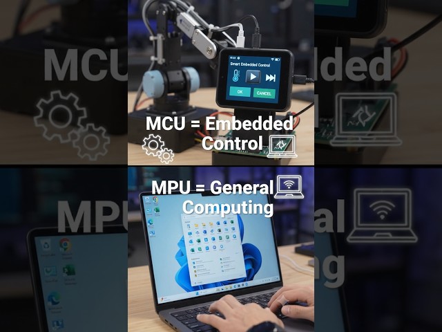 Microcontroller vs Microprocessor 🤔 | What's the Difference? #Shorts