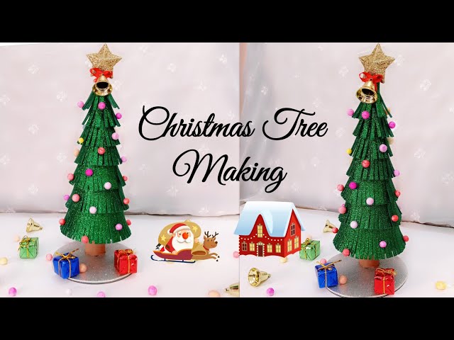 Christmas Tree Making/Christmas Tree from Glitter Foam Sheet/Christmas Tree Decoration