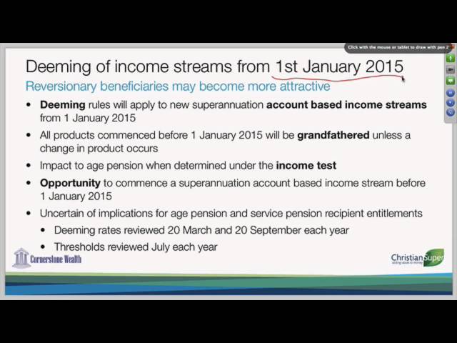 11 Deeming of Income Streams from 1st of January 2015