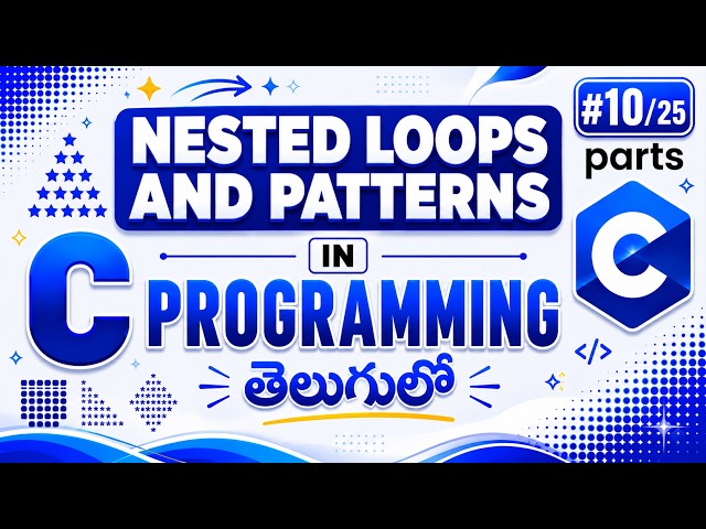 Nested Loops & Patterns in C Language Telugu 🔥 | Complete Beginner Guide with Examples