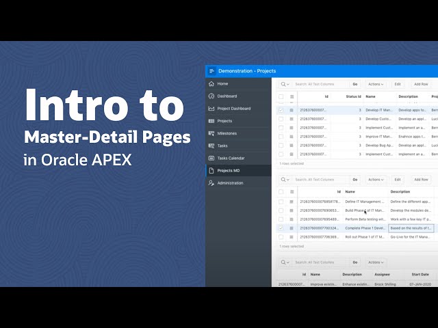 Intro to Master-Detail Pages in Oracle APEX