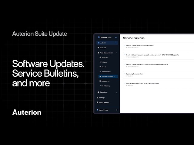 Auterion Suite Updates: Software Updates, Service Bulletins, and more...