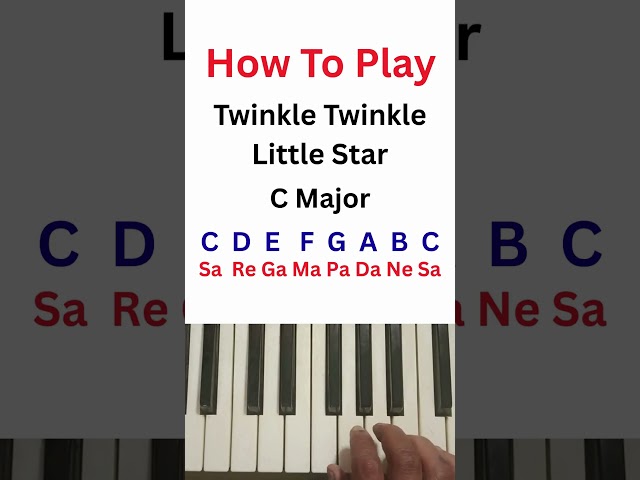Learn Piano Twinkle Twinkle Little Star Sa Re Ga Ma Notation #piano #tutorial #sargam