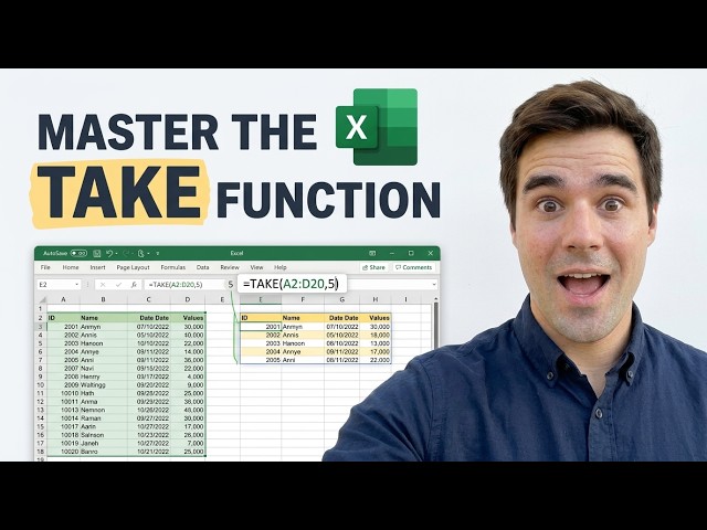 Excel TAKE Function [Secret Method]