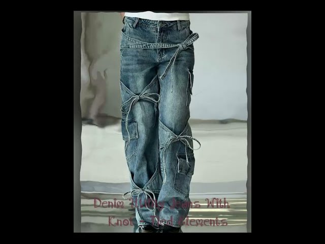 Denim Utility Jeans With Knot - Tied Elements