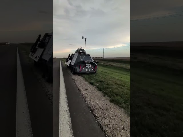 TIV 2 Tire Blowout.... but the tornado is coming towards us? #teamtiv #tiv2 #stormchasing #kansas