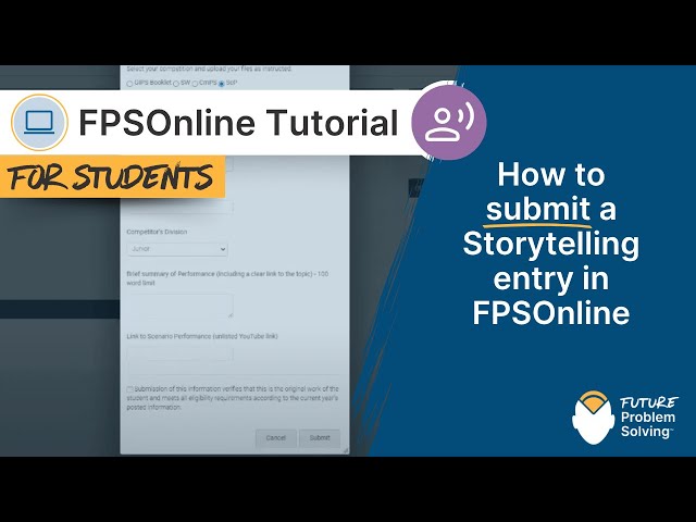 How to submit a Storytelling entry in FPSOnline